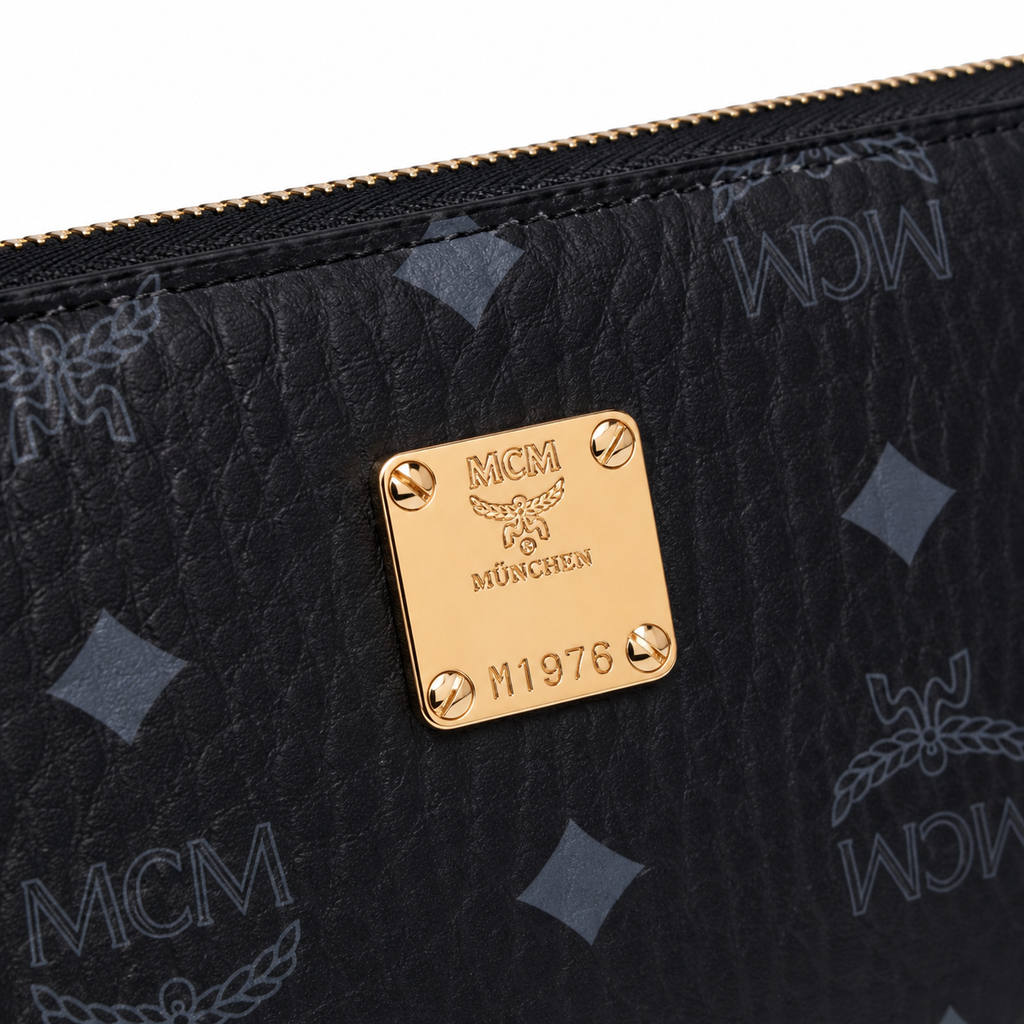 MCM Visetos Original Long Zip-Around Wallet – Black