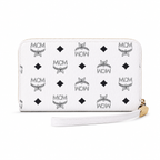 MCM Visetos Original Long Zip-Around Wallet – White