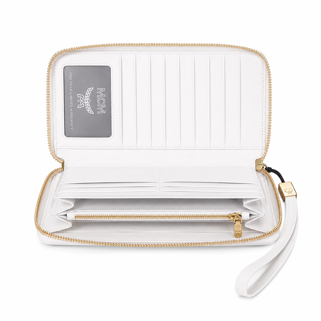 MCM Visetos Original Long Zip-Around Wallet – White