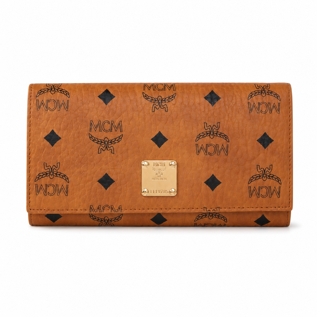 MCM Visetos Original Long Wallet – Cognac