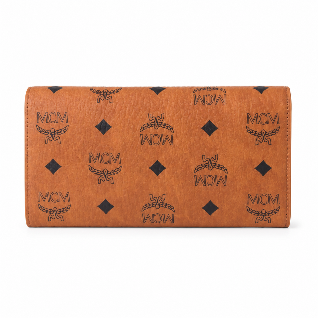 MCM Visetos Original Long Wallet – Cognac