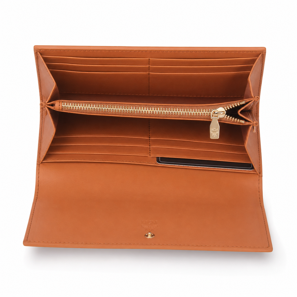 MCM Visetos Original Long Wallet – Cognac