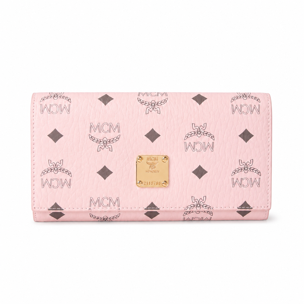 MCM Visetos Original Long Wallet - Pink
