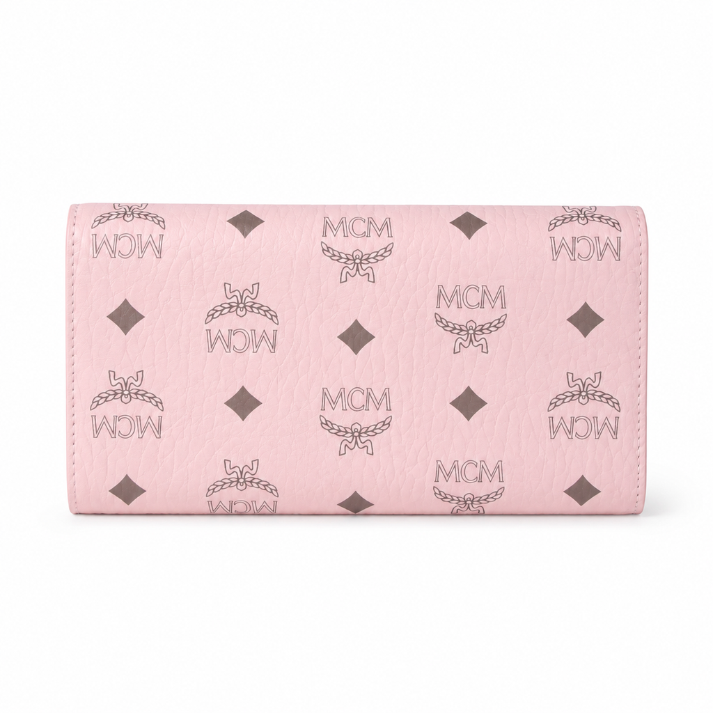 MCM Visetos Original Long Wallet - Pink