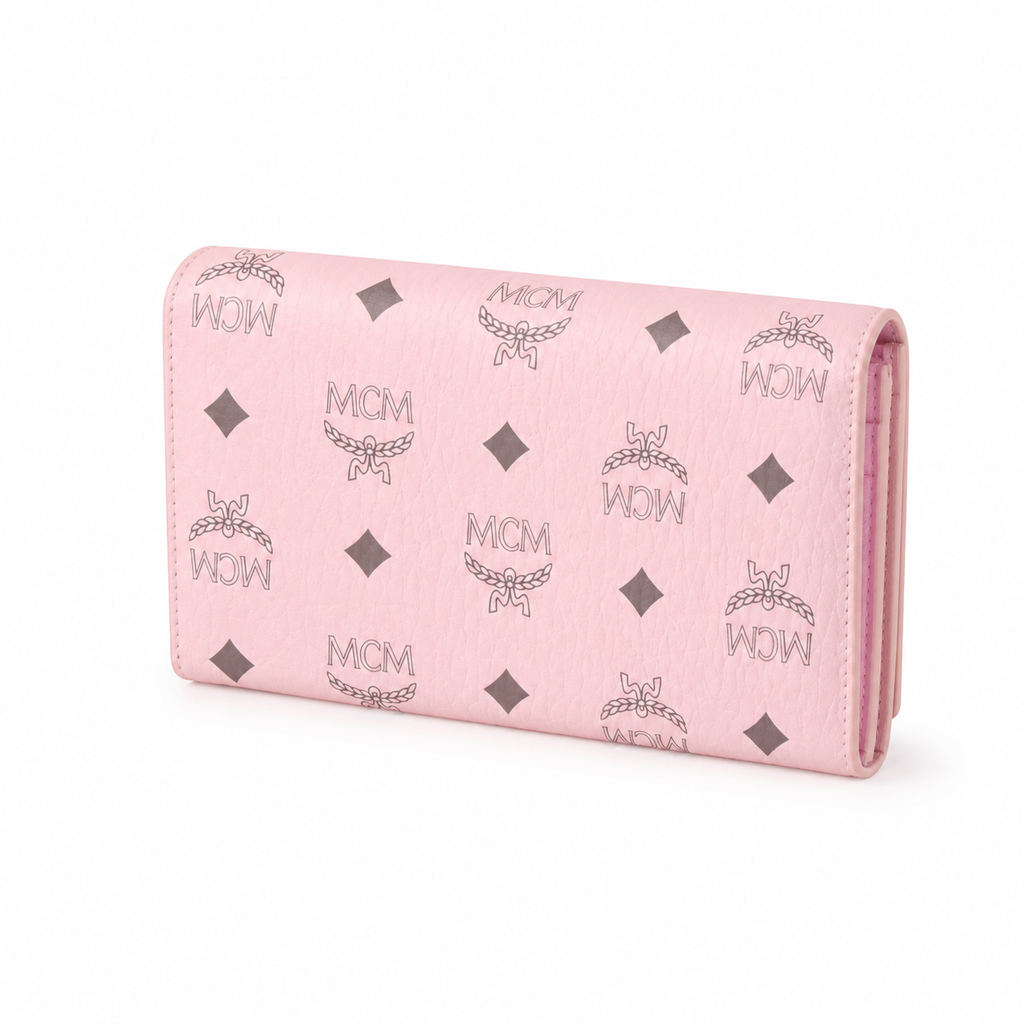 MCM Visetos Original Long Wallet - Pink