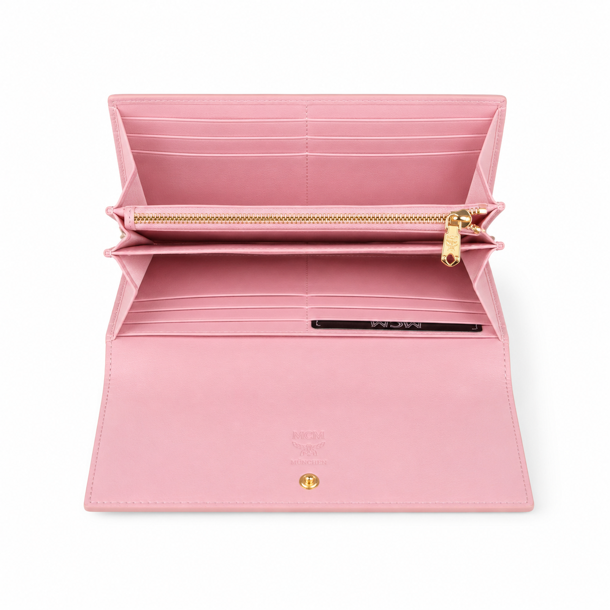MCM Visetos Original Long Wallet - Pink