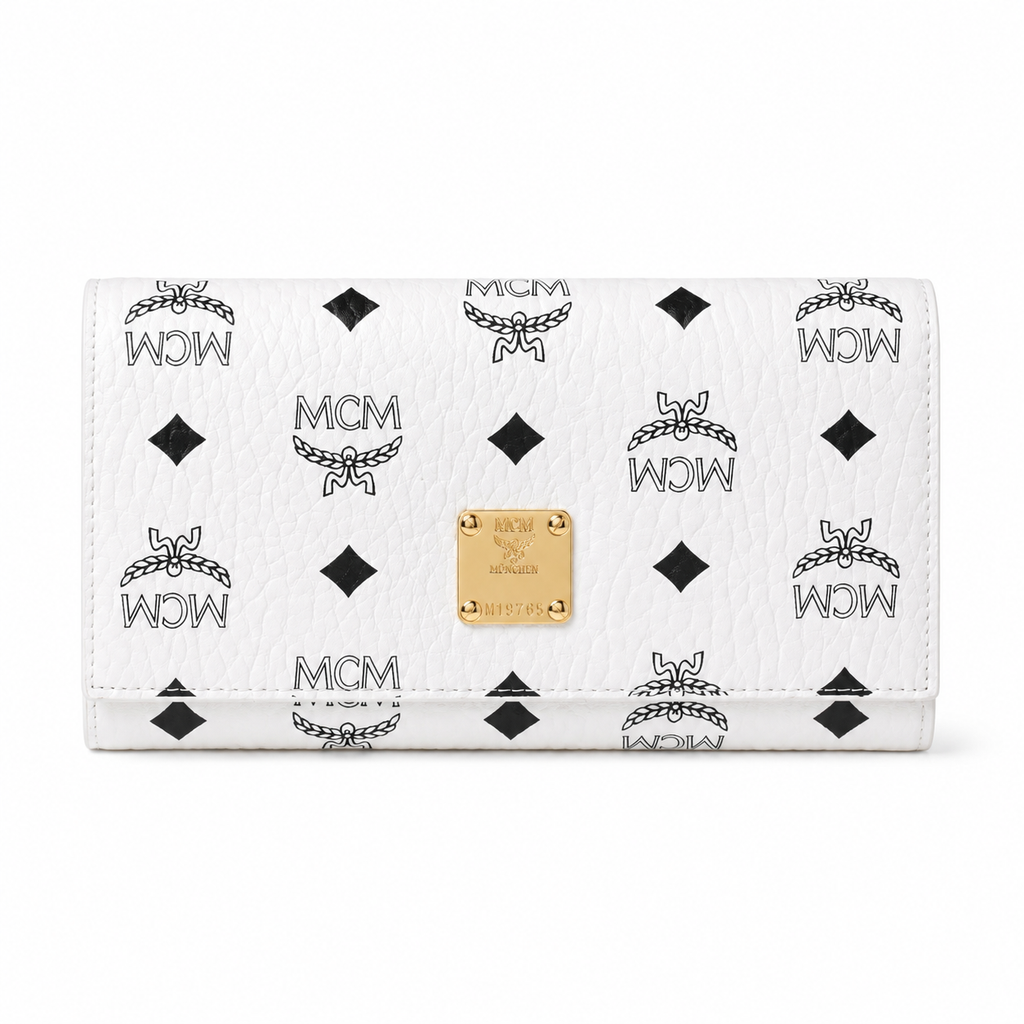 MCM Visetos Original Long Wallet – White