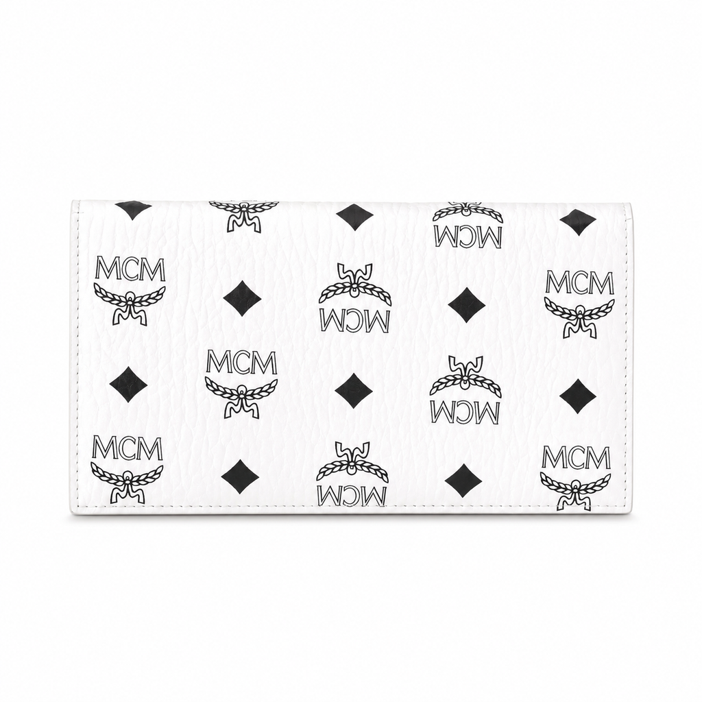 MCM Visetos Original Long Wallet – White