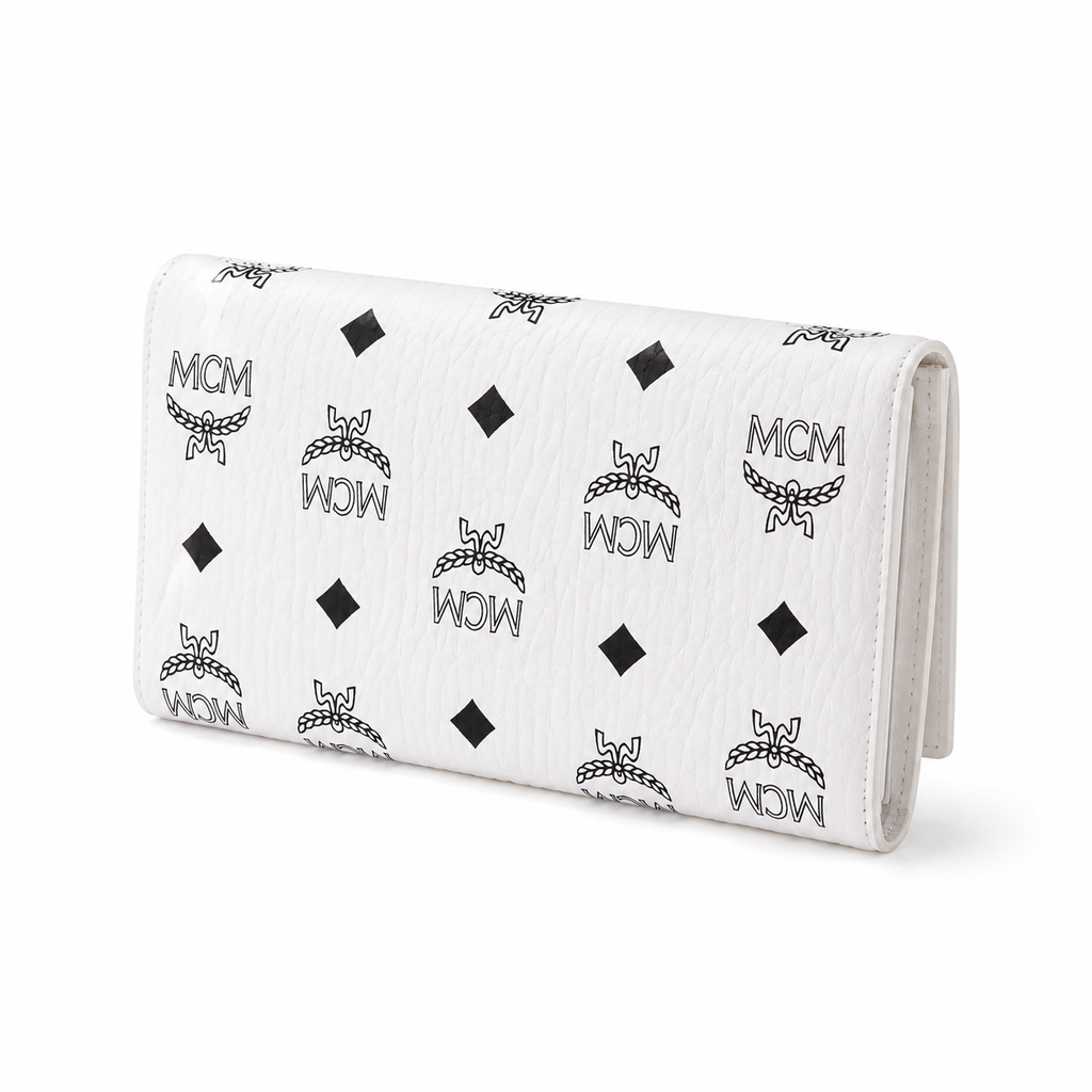 MCM Visetos Original Long Wallet – White