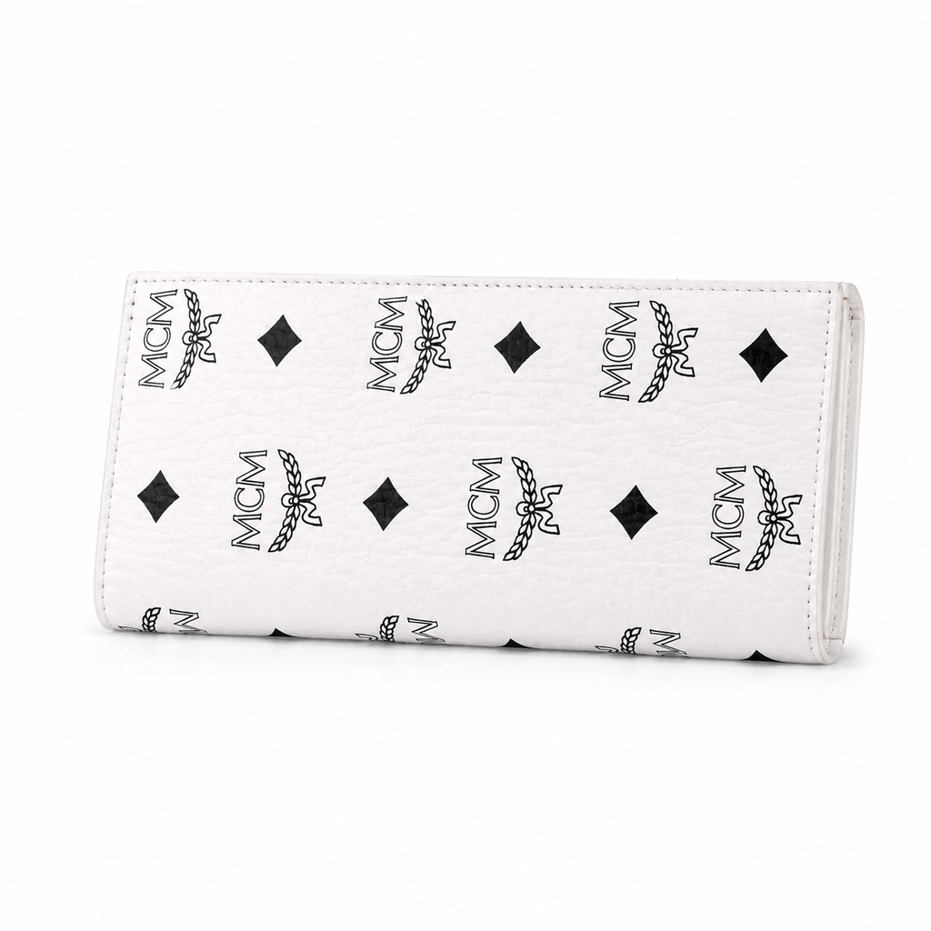 MCM Visetos Original Long Wallet – White