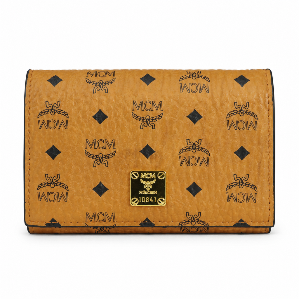MCM Visetos Original Trifold Wallet – Cognac
