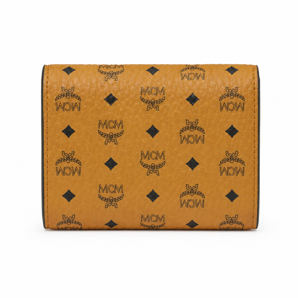 MCM Visetos Original Trifold Wallet – Cognac