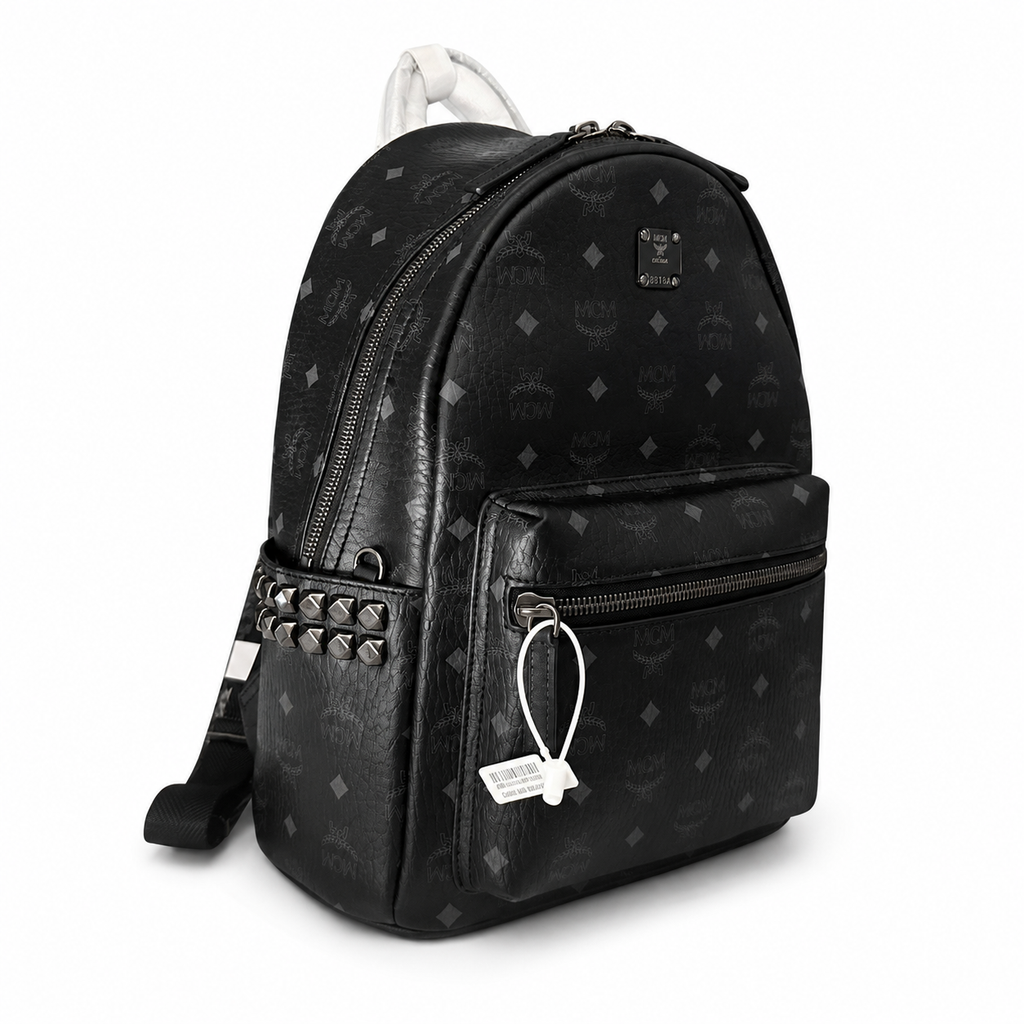 MCM Stark Series Medium Backpack (Black Knight Colorway)