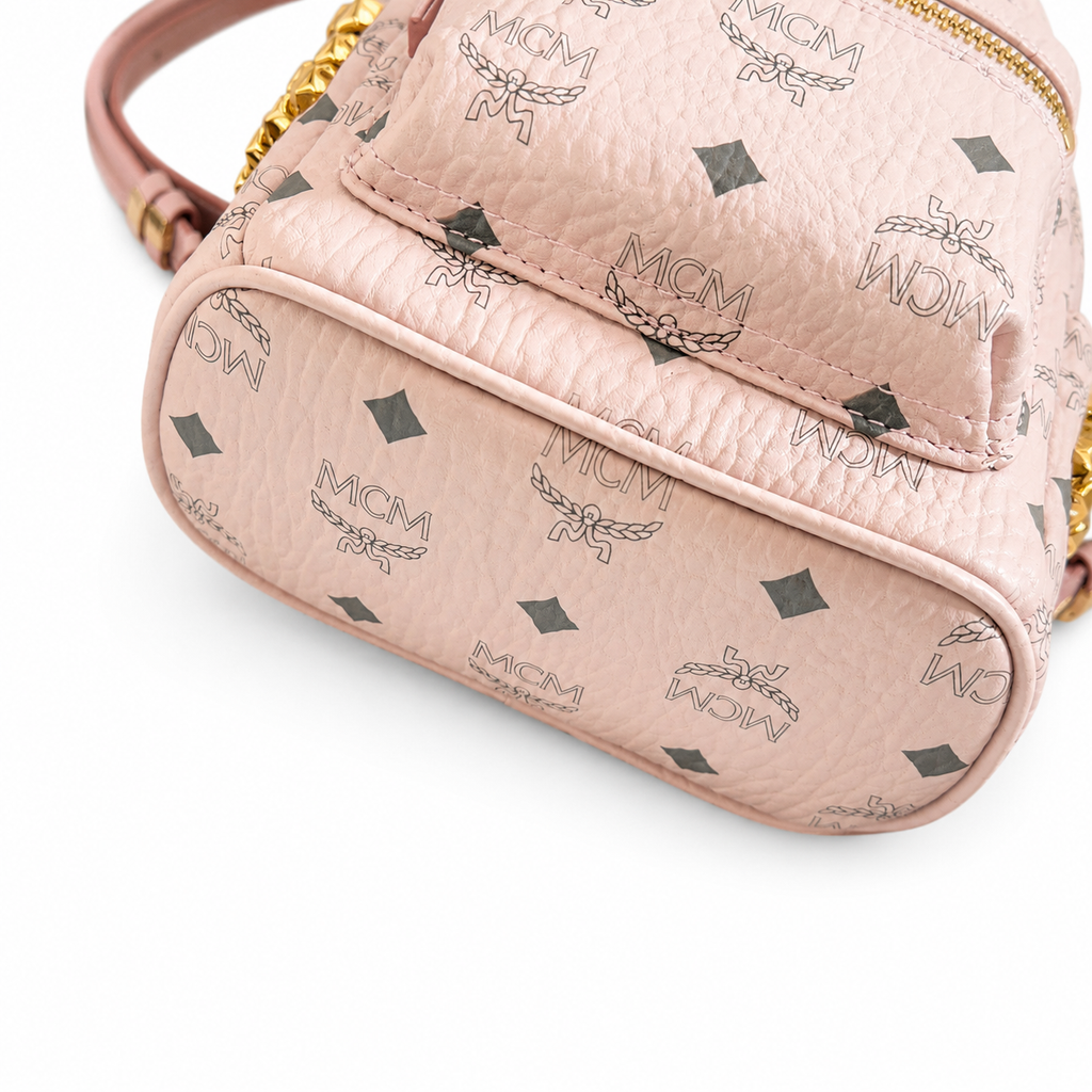 MCM Stark Series Ultra-Mini Backpack (Peach Pink)