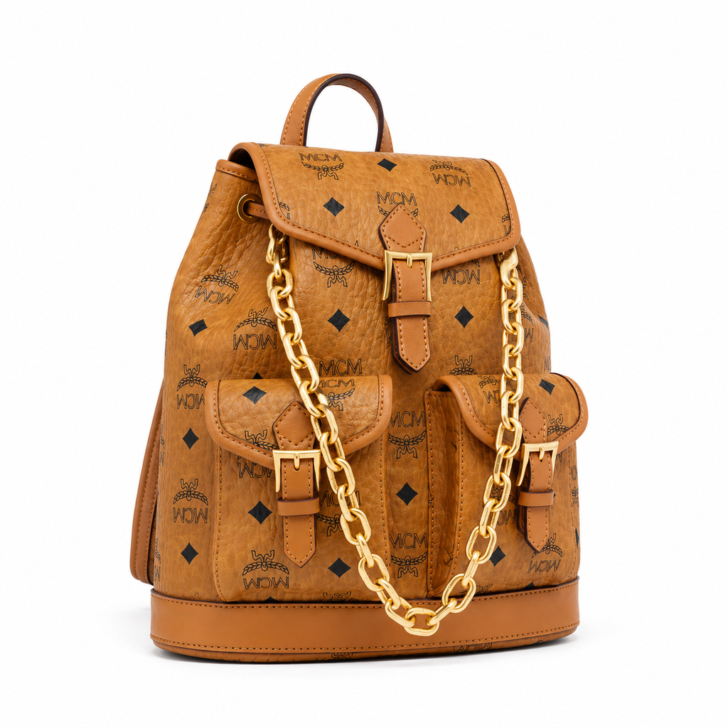 MCM Aren Mini Backpack (Cognac)