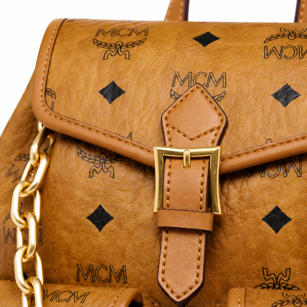 MCM Aren Mini Backpack (Cognac)