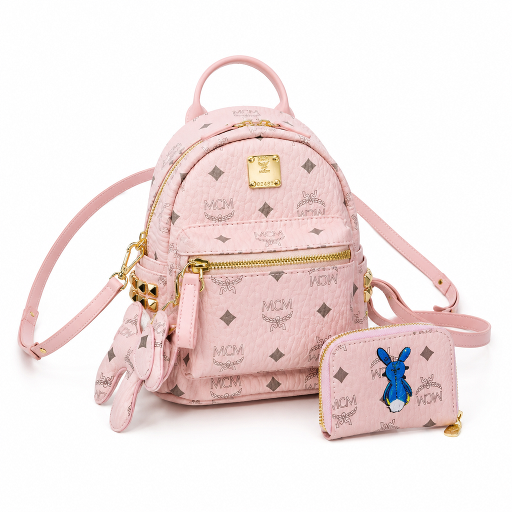 MCM Stark Series Ultra Mini Backpack (Peach Pink)