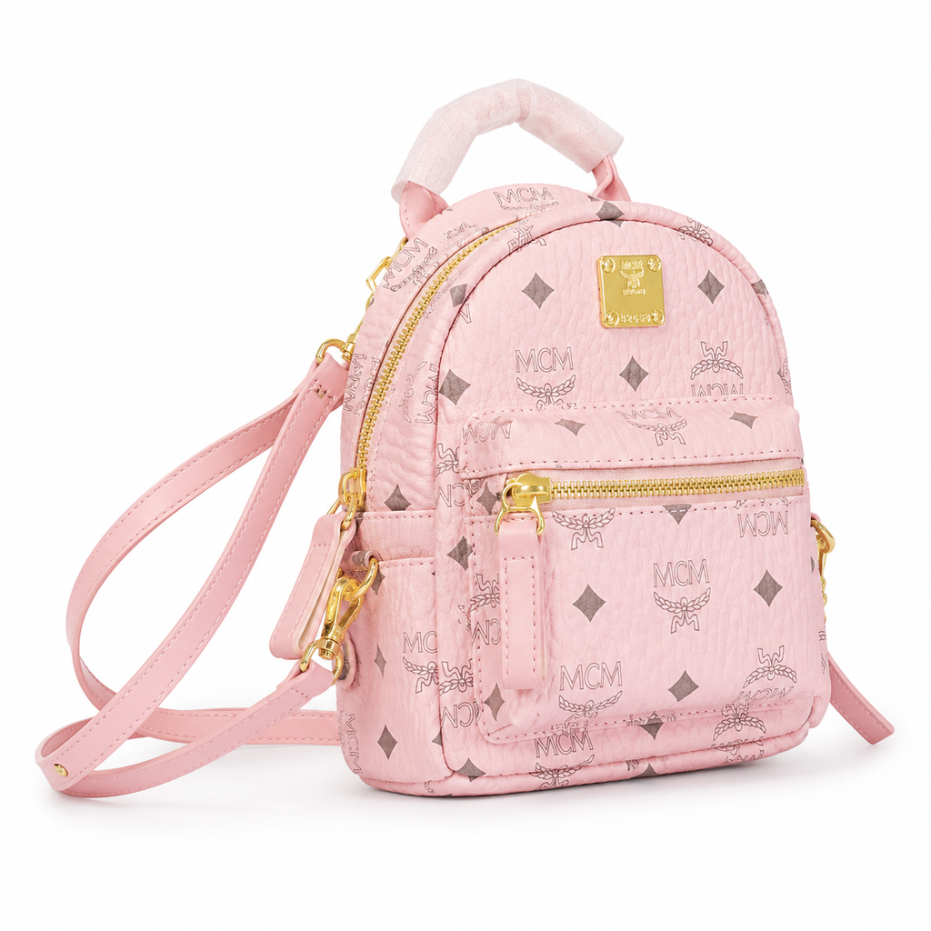 MCM Stark Series Ultra Mini Backpack (Peach Pink)