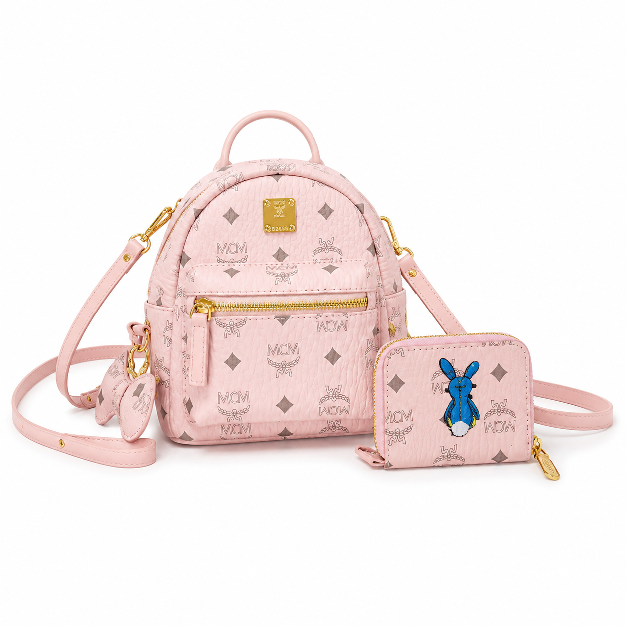 MCM Stark Series Ultra Mini Backpack (Peach Pink)