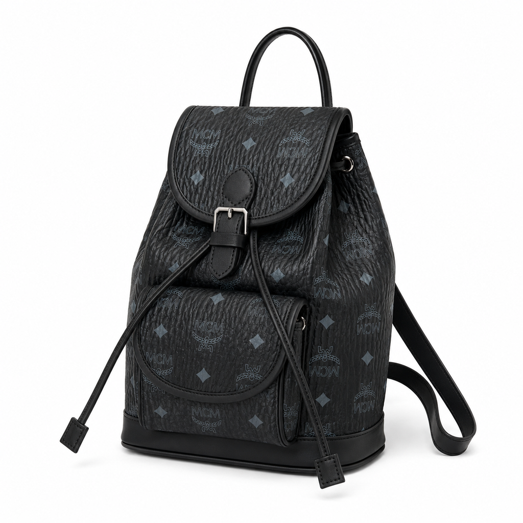 MCM Aren Visetos Series Mini Backpack (Black)