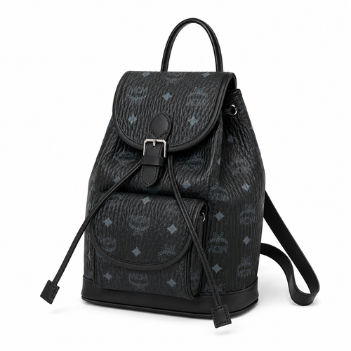 MCM Aren Visetos Series Mini Backpack (Black)
