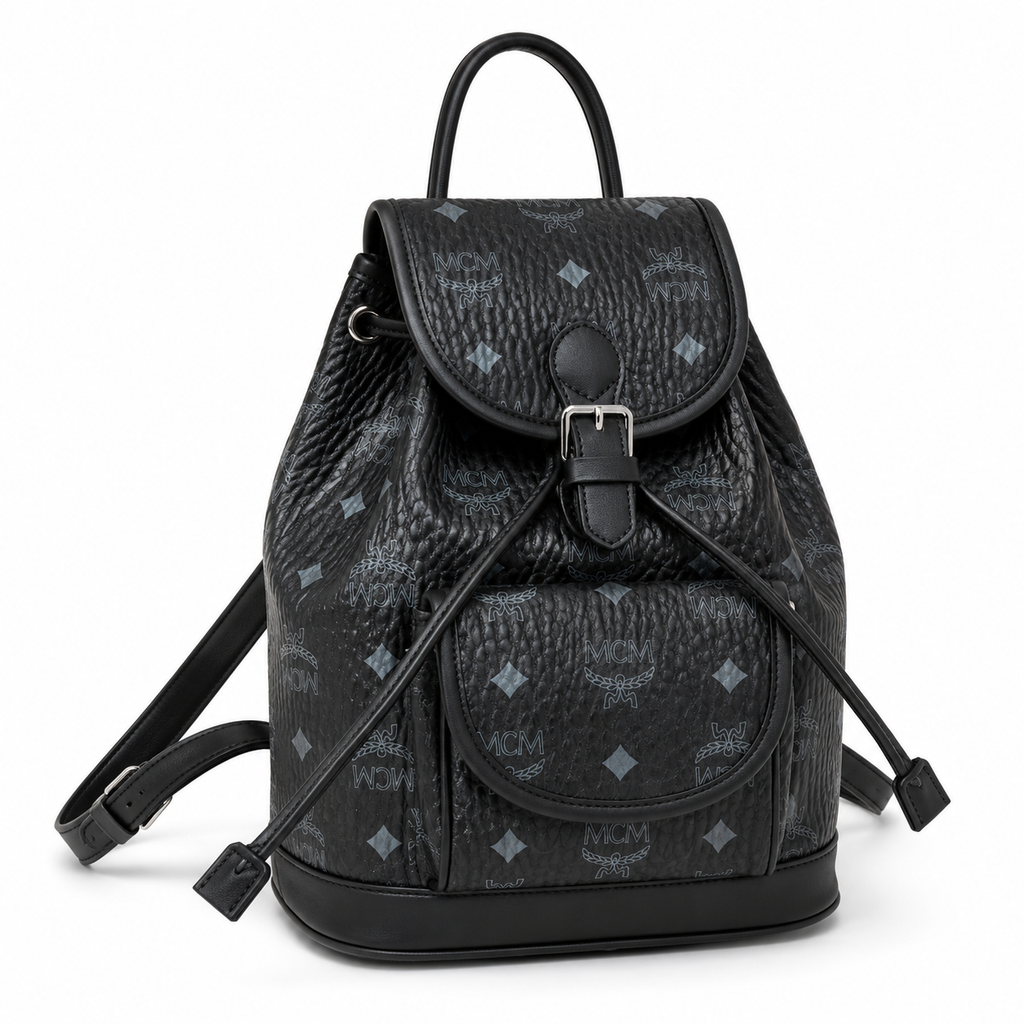MCM Aren Visetos Series Mini Backpack (Black)