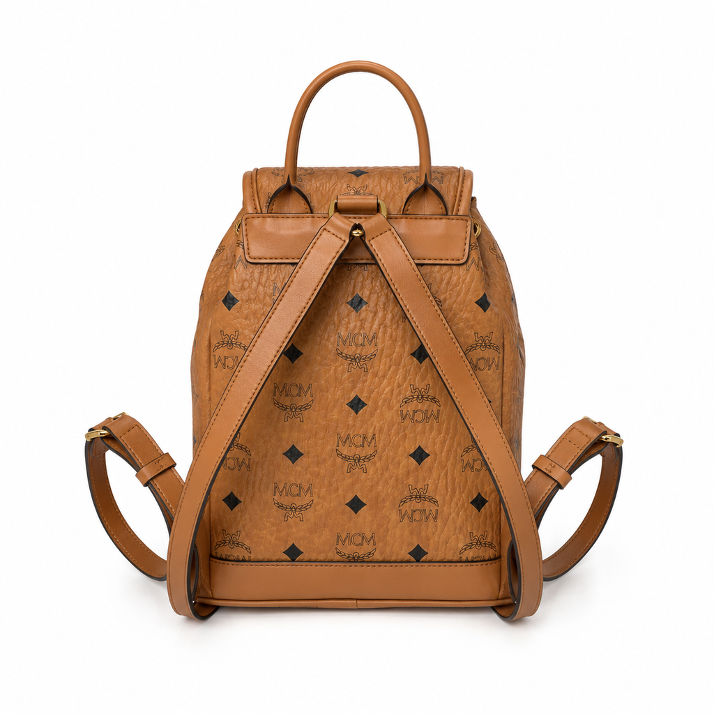 MCM Aren Visetos Series Mini Backpack (Cognac)