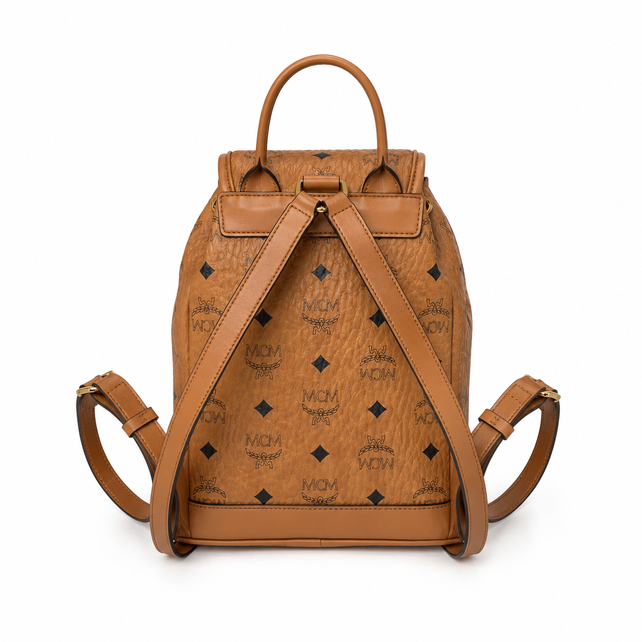 MCM Aren Visetos Series Mini Backpack (Cognac)