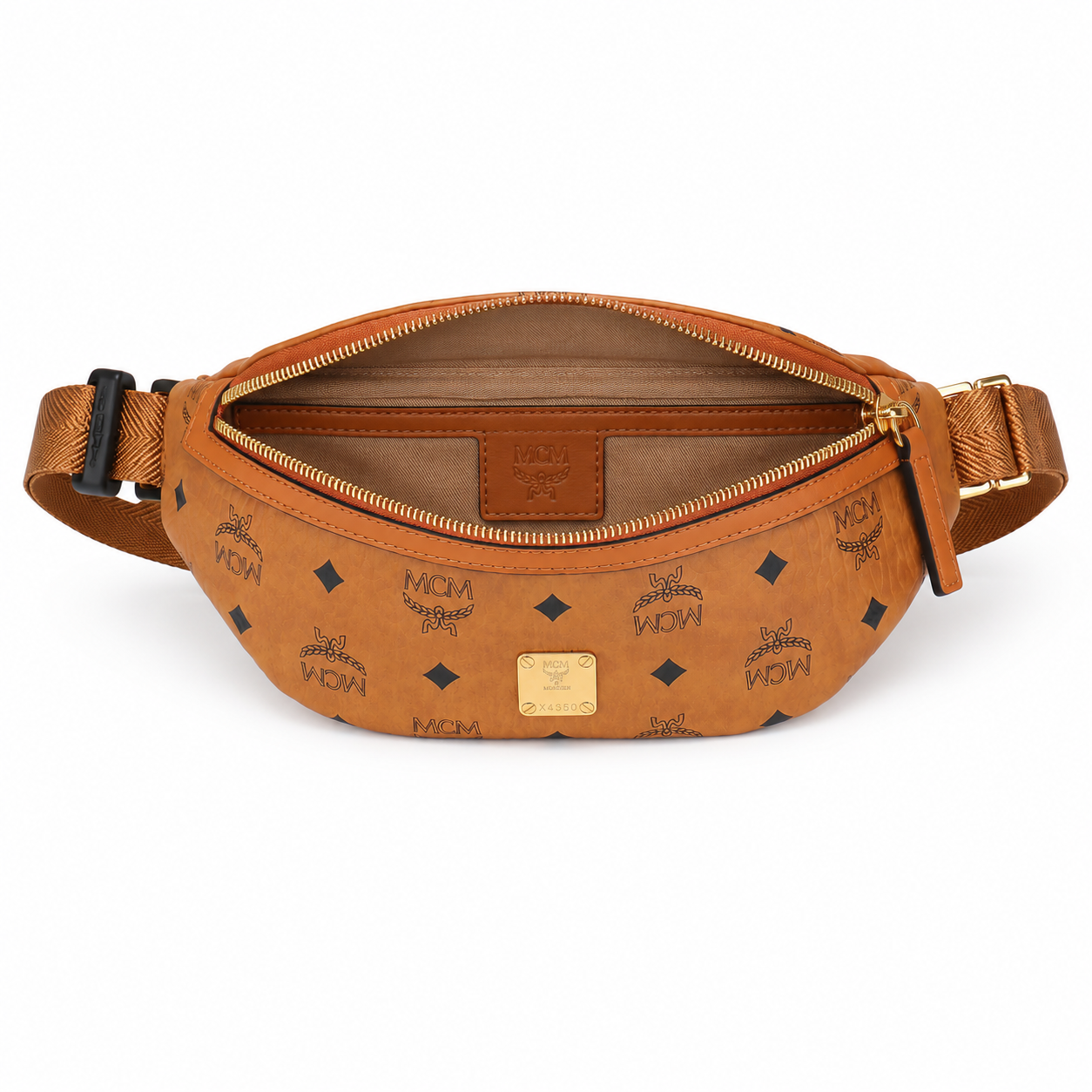 MCM Fursten Visetos Small Waist Bag (Cognac)