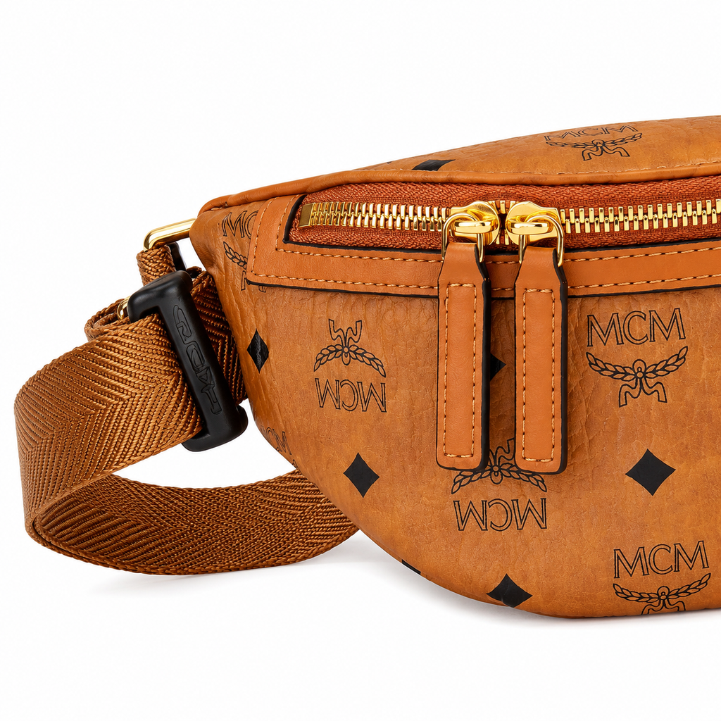 MCM Fursten Visetos Small Waist Bag (Cognac)