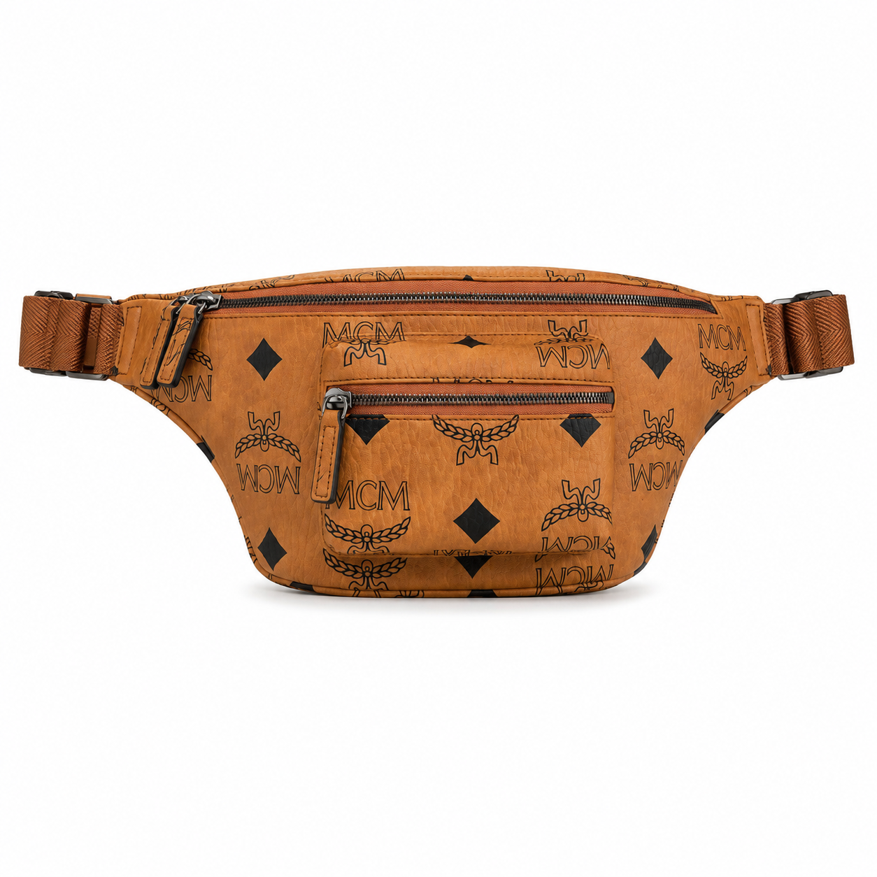 MCM Fursten Maxi Visetos Medium Waist Bag (Cognac)