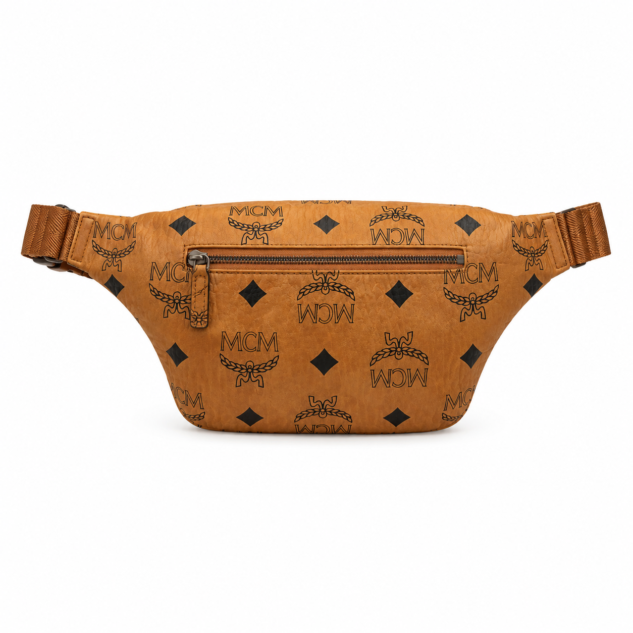 MCM Fursten Maxi Visetos Medium Waist Bag (Cognac)