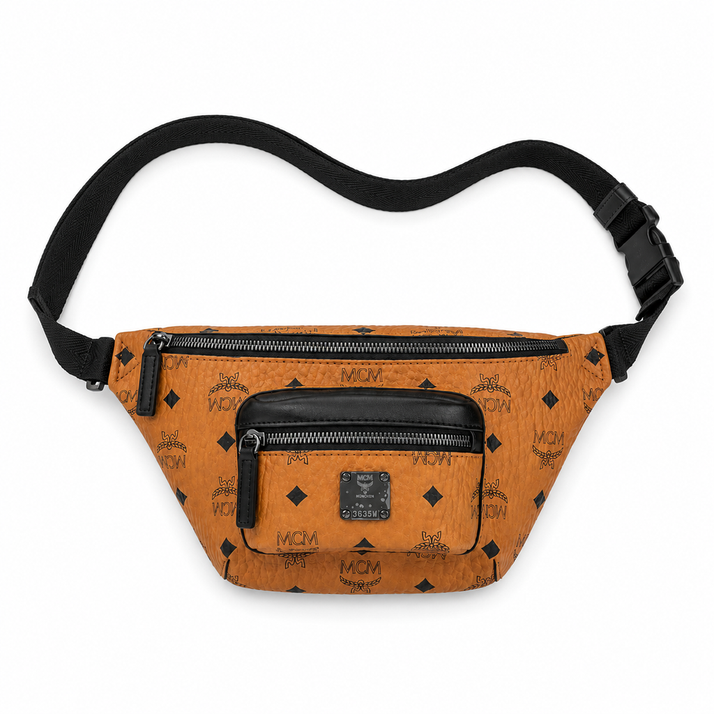 MCM Classic Monogram Waist Bag (Cognac)