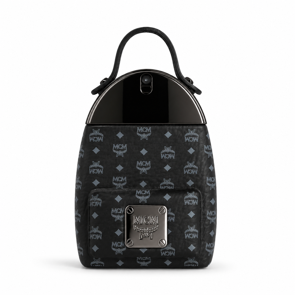MCM ONYX Eau de Parfum Spray 75ml – Woody Spicy Men's Perfume in Black Leather Backpack Bottle