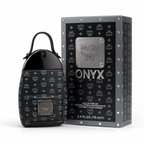 MCM ONYX Eau de Parfum Spray 75ml – Woody Spicy Men's Perfume in Black Leather Backpack Bottle