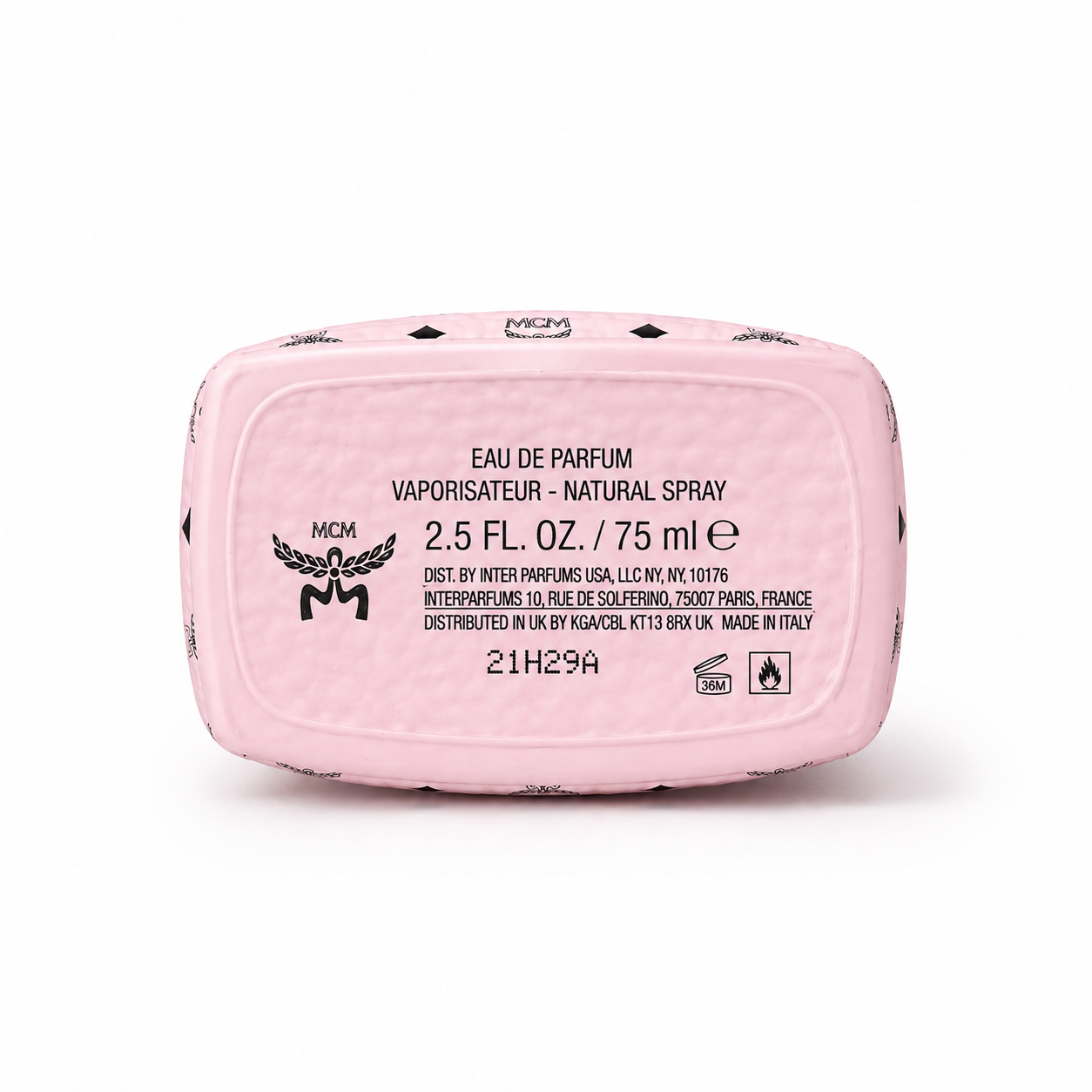 MCM CRUSH Eau de Parfum Spray 75ml – Fruity Floral Perfume in Pink Monogram Backpack Bottle