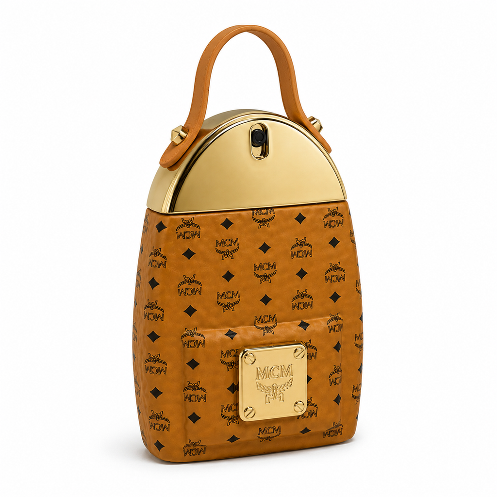 MCM Eau de Parfum 75ml – Signature Unisex Fragrance in Classic Cognac Visetos Backpack Bottle
