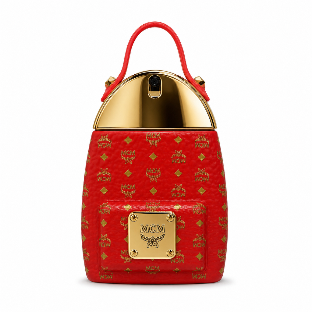 MCM Eau de Parfum Collector's Edition 75ml – Luxury Floral Woody Scent in Red Visetos Backpack Bottle