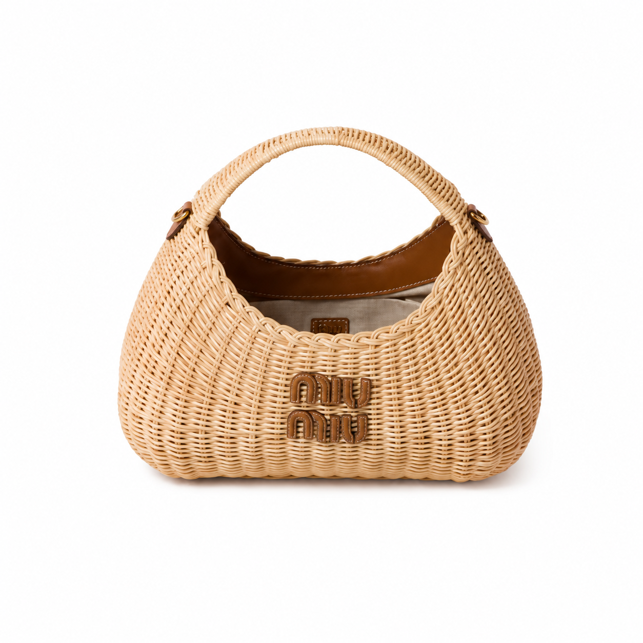 Miu Miu Wander Collection Wicker Handbag (Large)