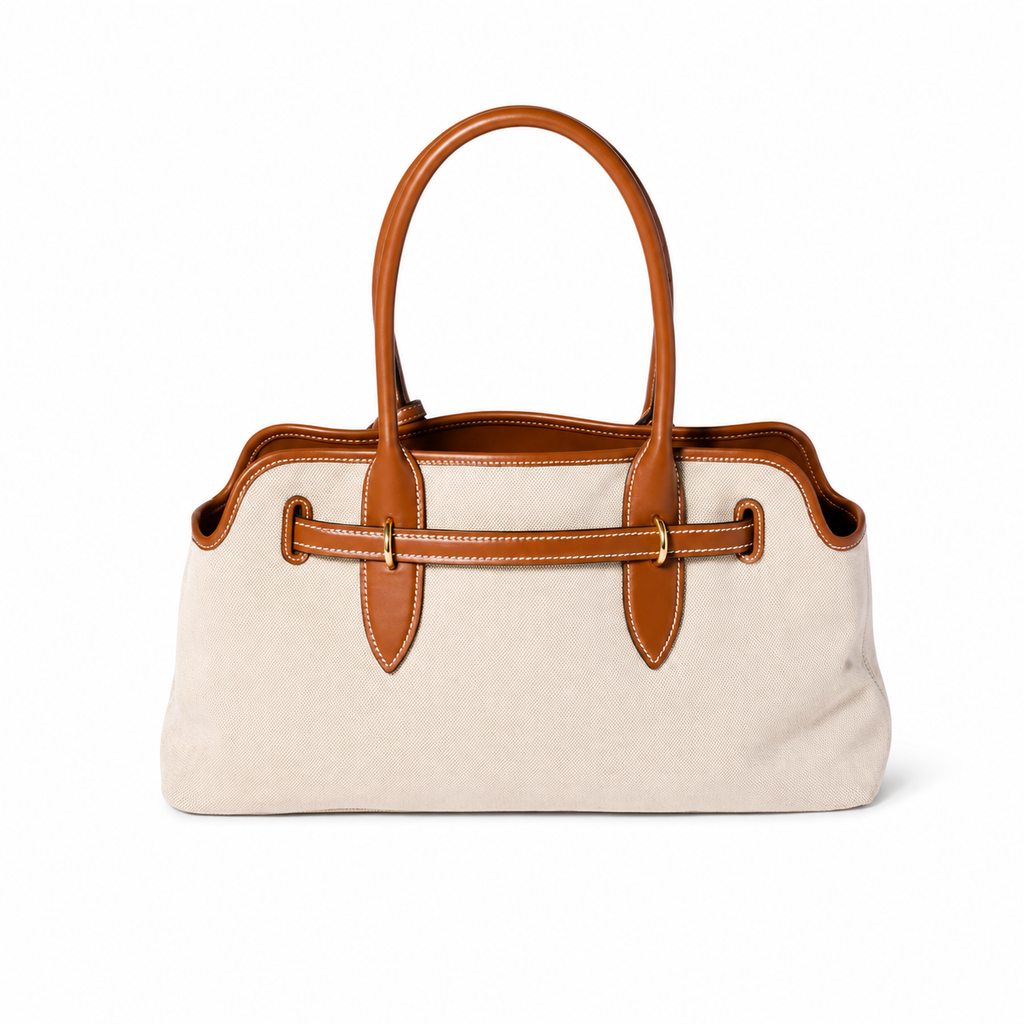 Miu Miu Aventure Canvas and Leather Tote Bag
