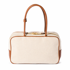 Miu Miu Beau Canvas and Leather Tote Bag