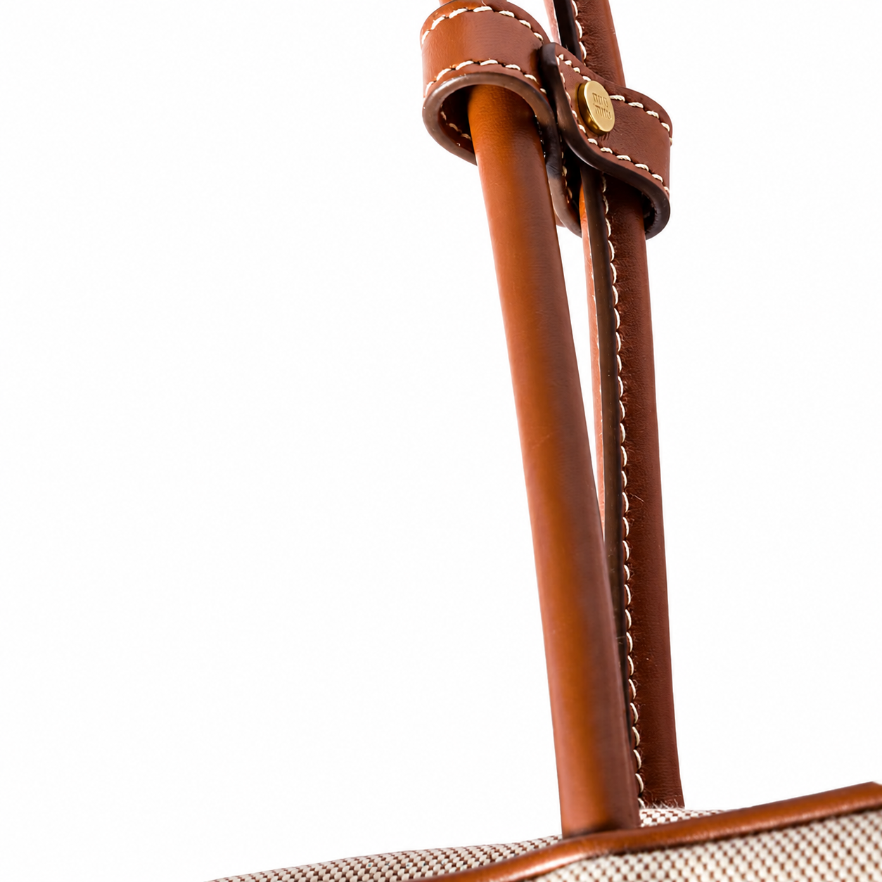 Miu Miu Beau Canvas and Leather Tote Bag