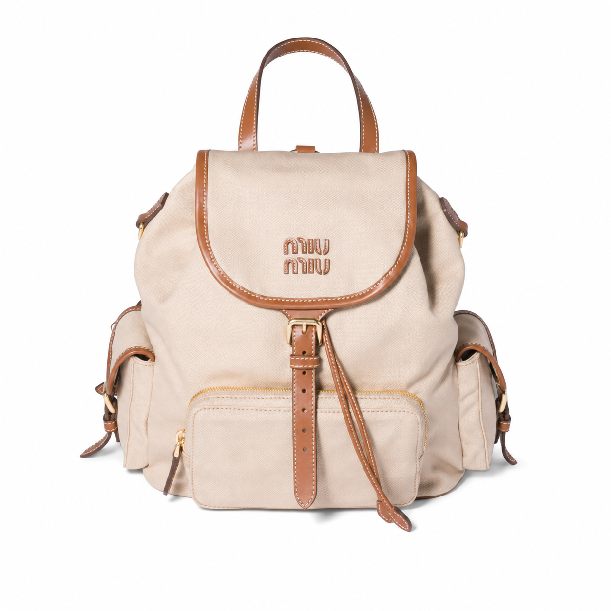 Miu Miu Spring/Summer 2026 Canvas and Leather Backpack