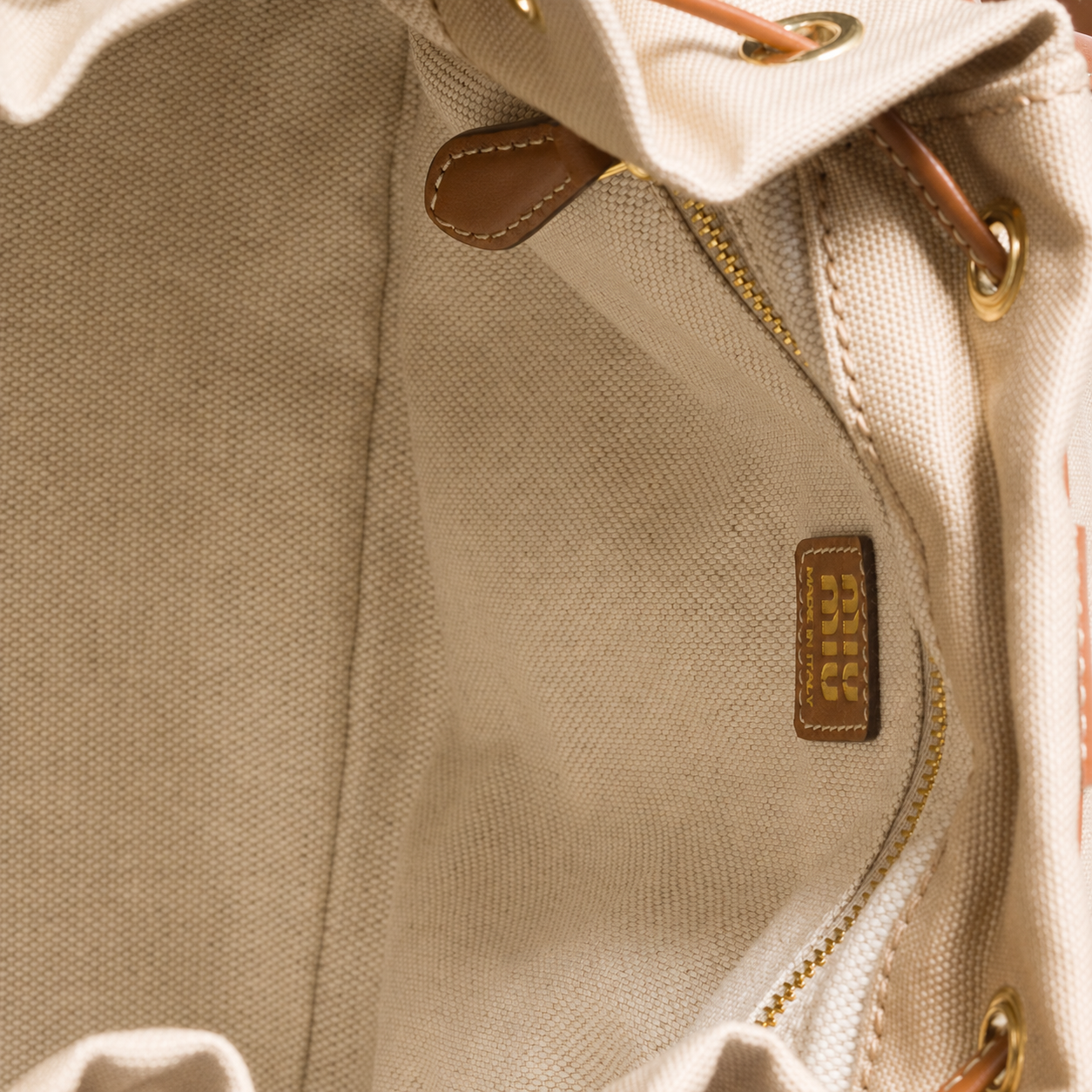 Miu Miu Spring/Summer 2026 Canvas and Leather Backpack