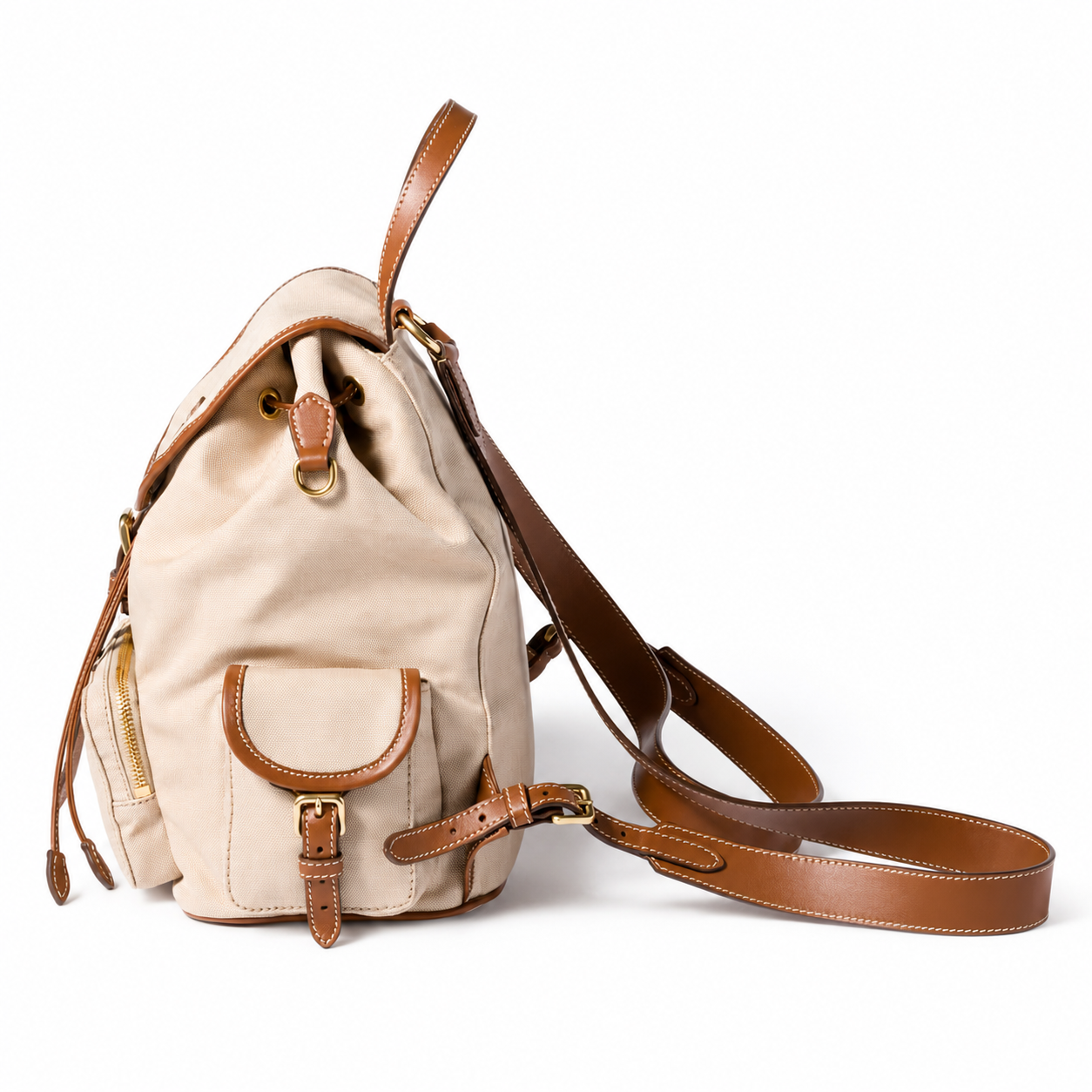 Miu Miu Spring/Summer 2026 Canvas and Leather Backpack