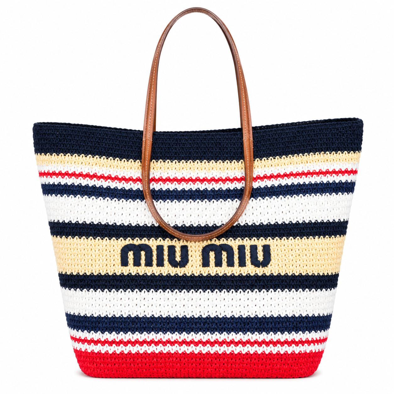 Miu Miu Spring/Summer 2026 Raffia Woven Tote Bag