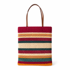 Miu Miu Summer 2026 multicolored striped woven tote bag