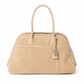 Miu Miu Vivant Series Beige Suede Bowling Bag