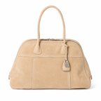 Miu Miu Vivant Series Beige Suede Bowling Bag