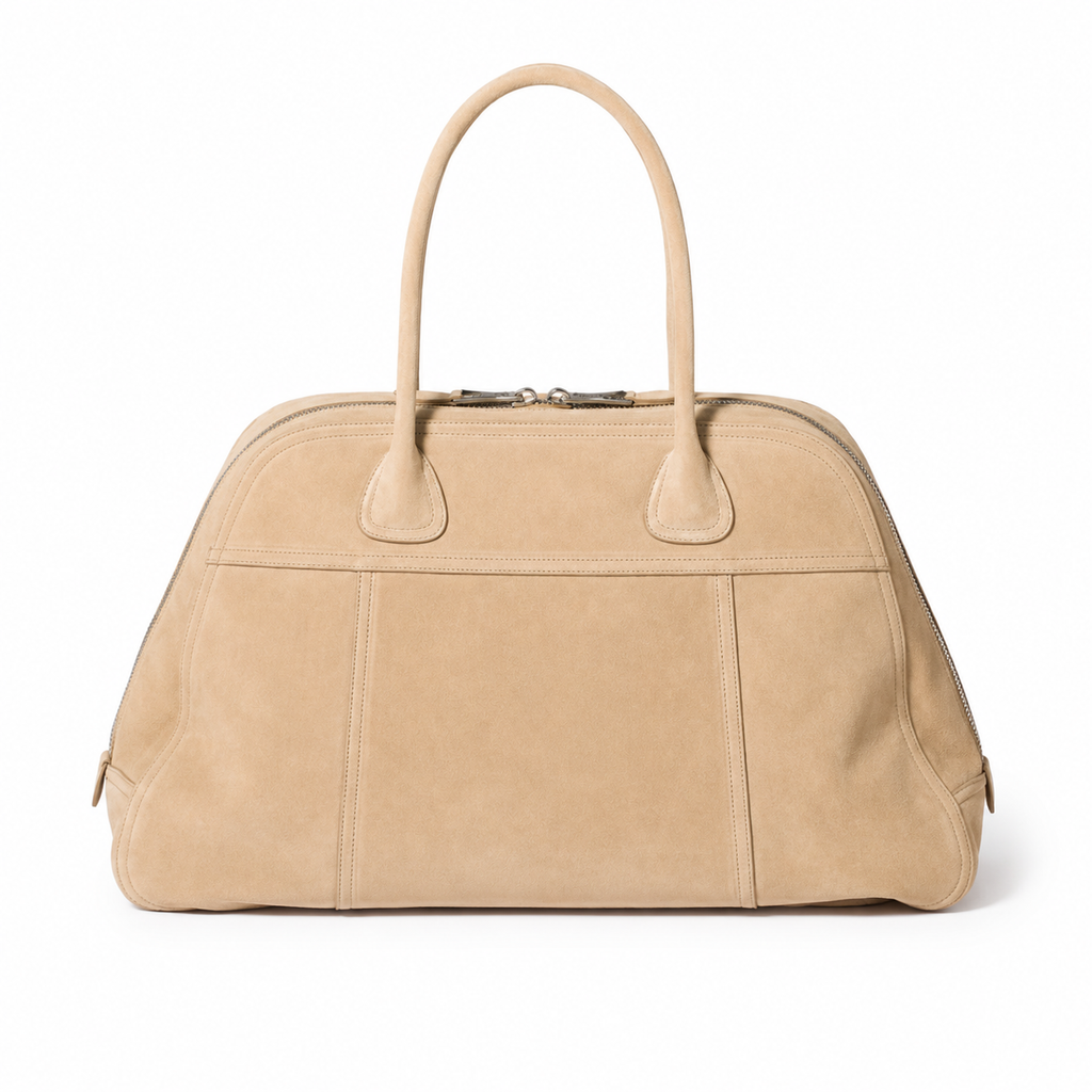 Miu Miu Vivant Series Beige Suede Bowling Bag